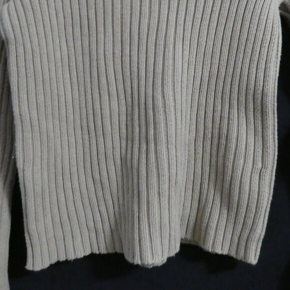 Y2K | OLD NAVY | small | Ribbed Beige Turtleneck Cotton Sweater - Picture 13 of 14